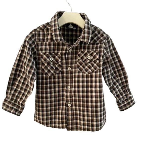 Engine Denim Expedition Leader Checked Button-Down Shirt Size 24 Months - Picture 1 of 9